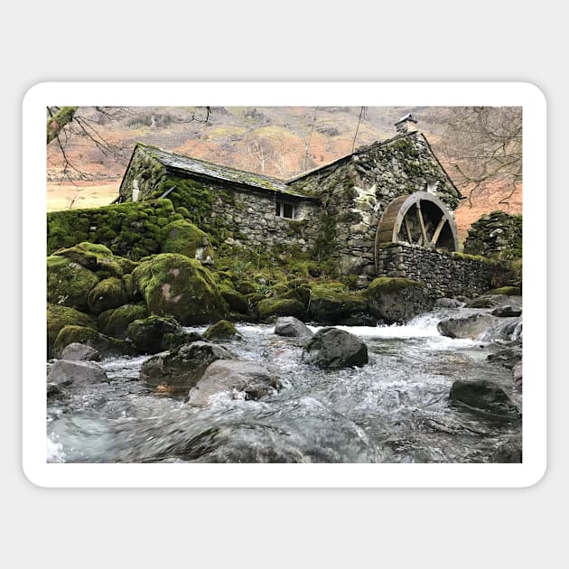 the lake district borrowdale old mill 2 Sticker by acolename1